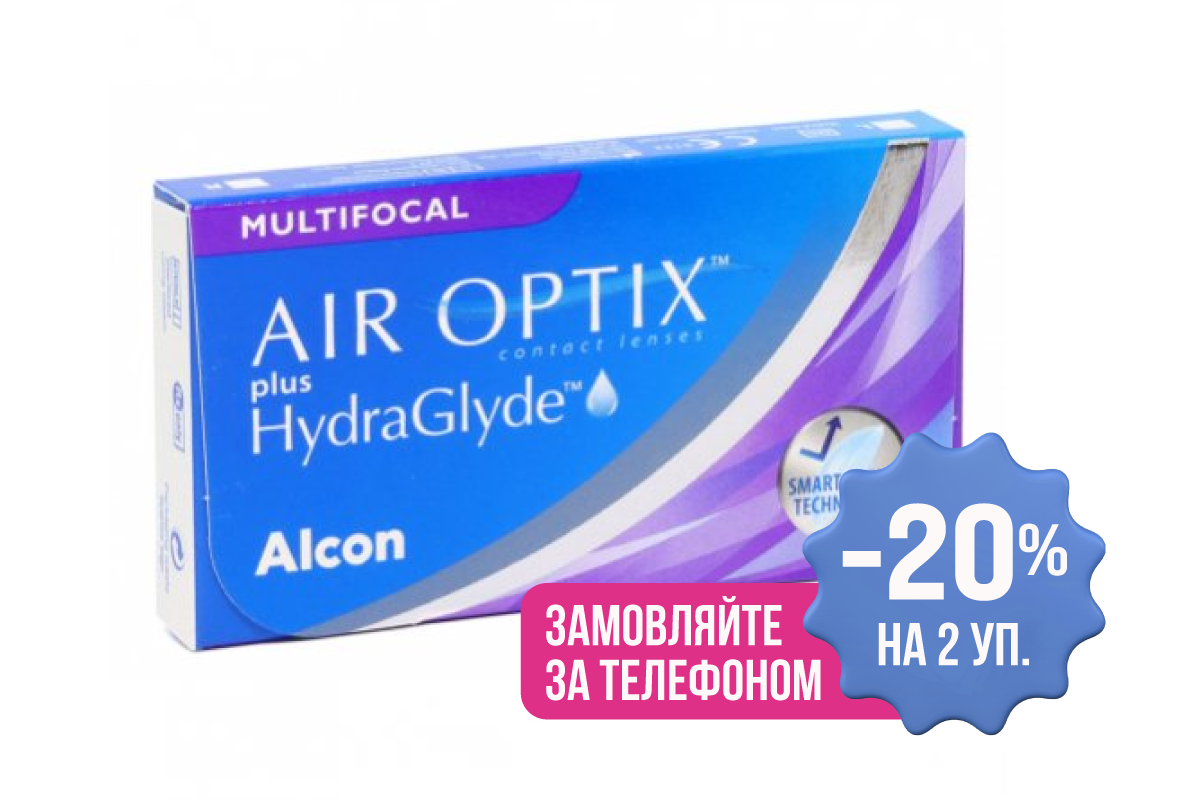 Мягкие контактные линзы Контактные линзы Air Optix plus HydraGlyde Multifocal Фото №1 - linza.ua